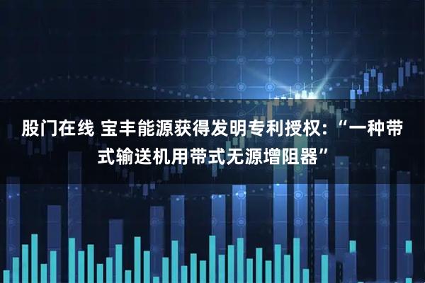 股门在线 宝丰能源获得发明专利授权: “一种带式输送机用带式无源增阻器”